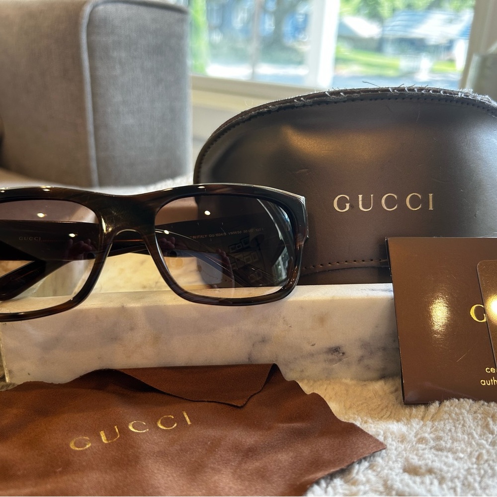 Gucci Brown Rectangular Sunglasses Accessories - image 1